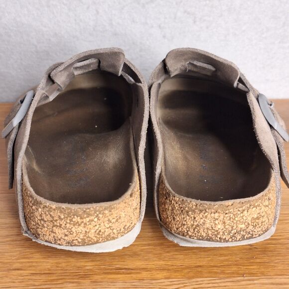 Birkenstock Boston Unisex 41 EU Taupe Suede Clogs Slip On Comfort Shoes - Picture 11 of 16